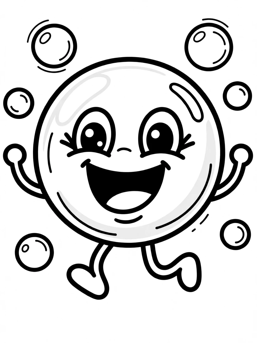 A laughing soap bubble.