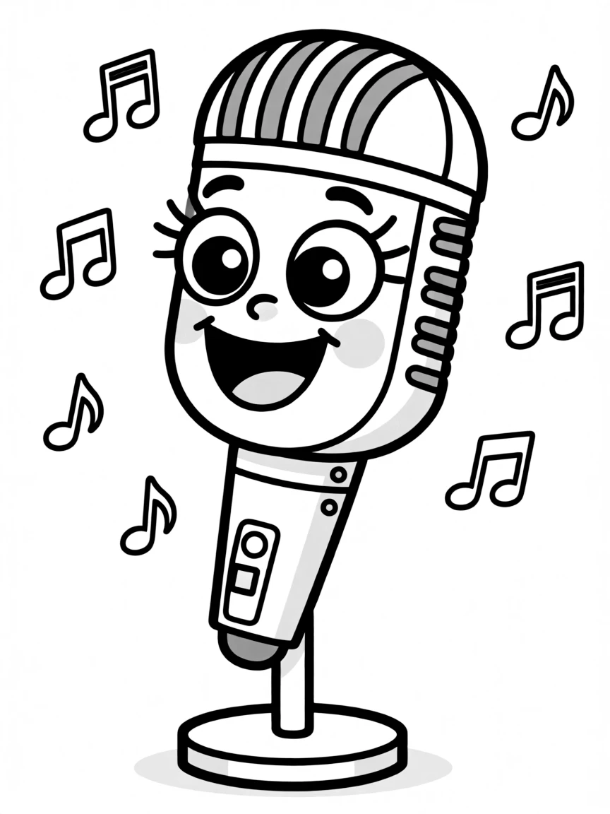 A happy singing microphone.