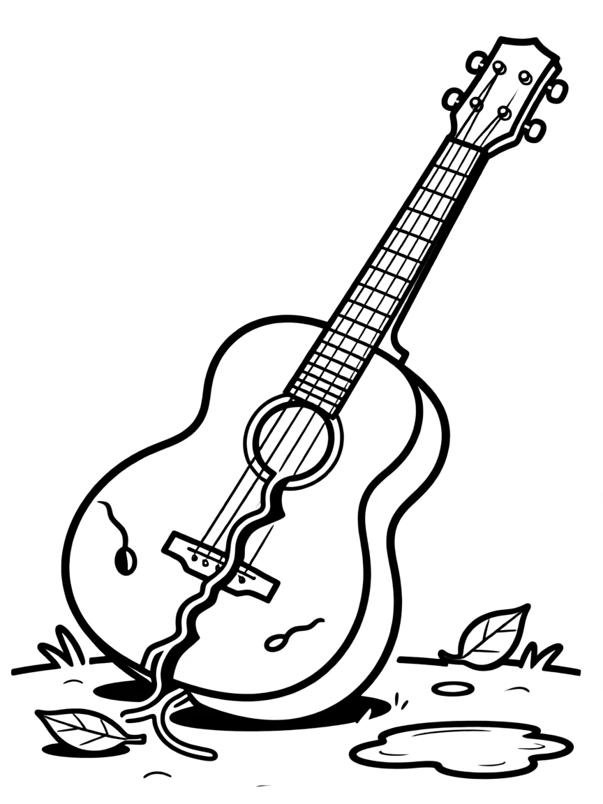 A sad broken guitar.