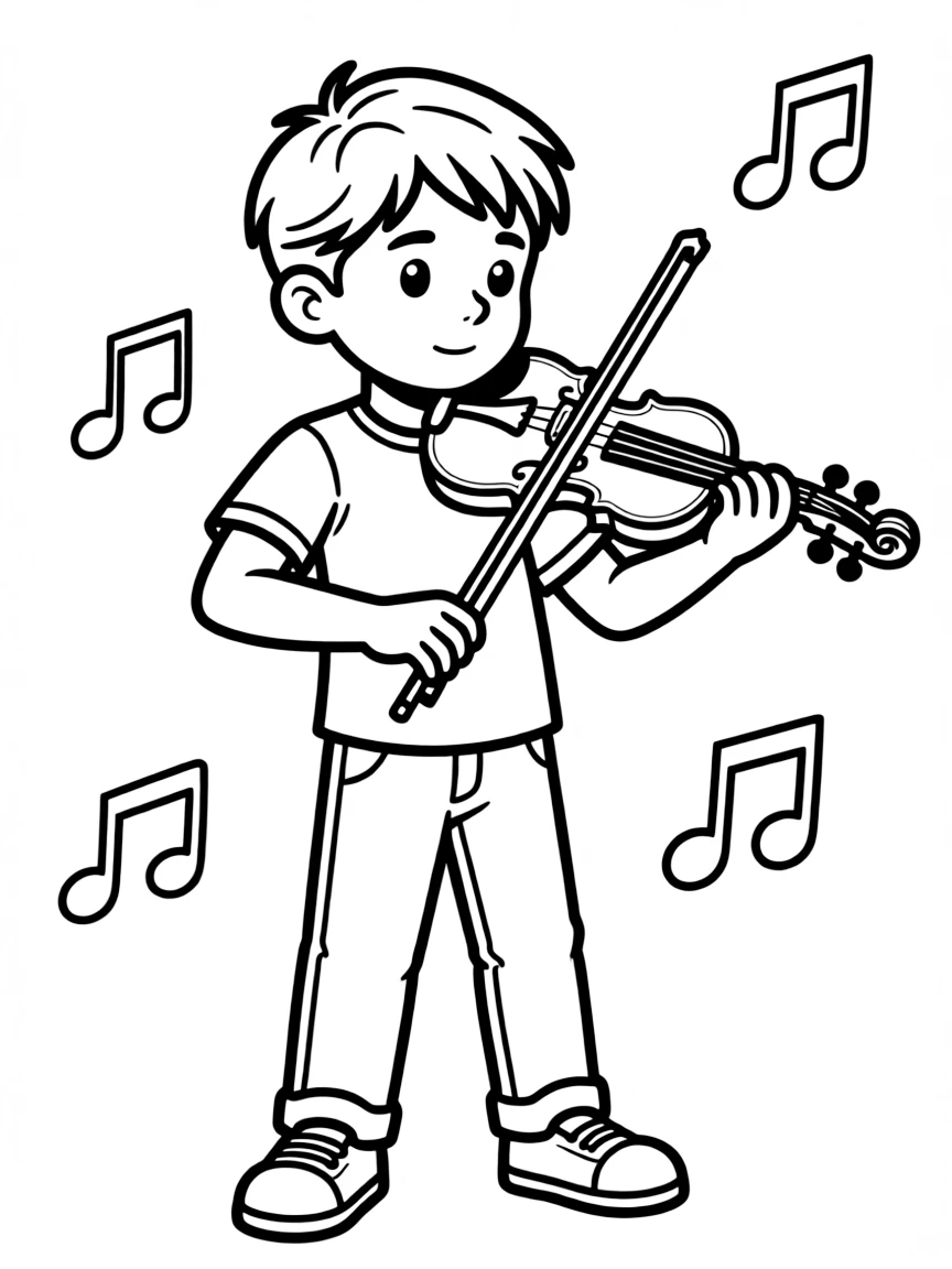 A brave violin playing.