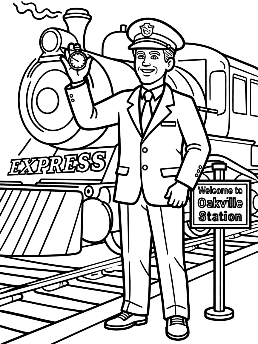 A proud conductor leading.
