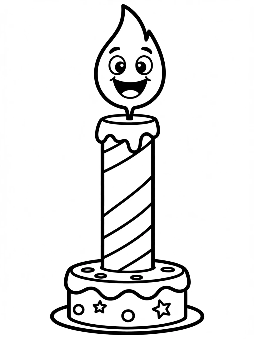 A laughing birthday candle flame.