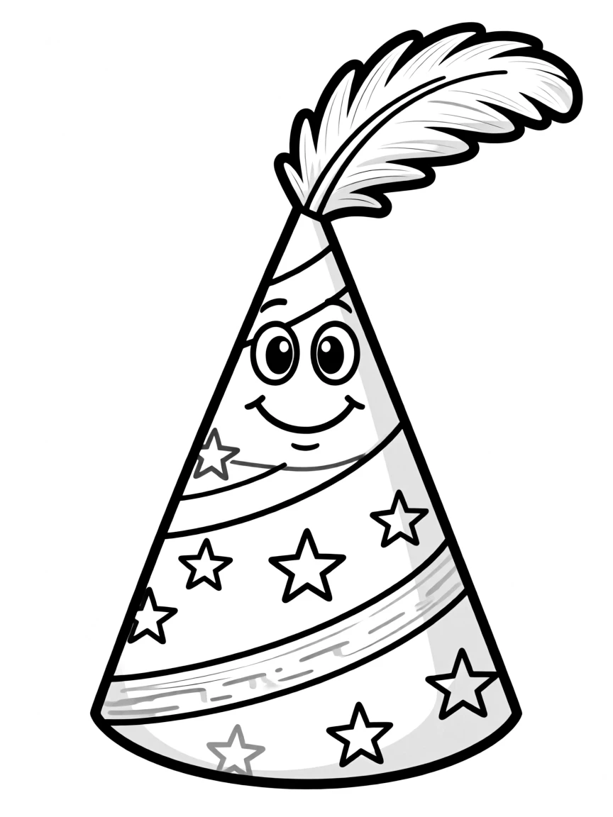 A brave party hat with a feather.