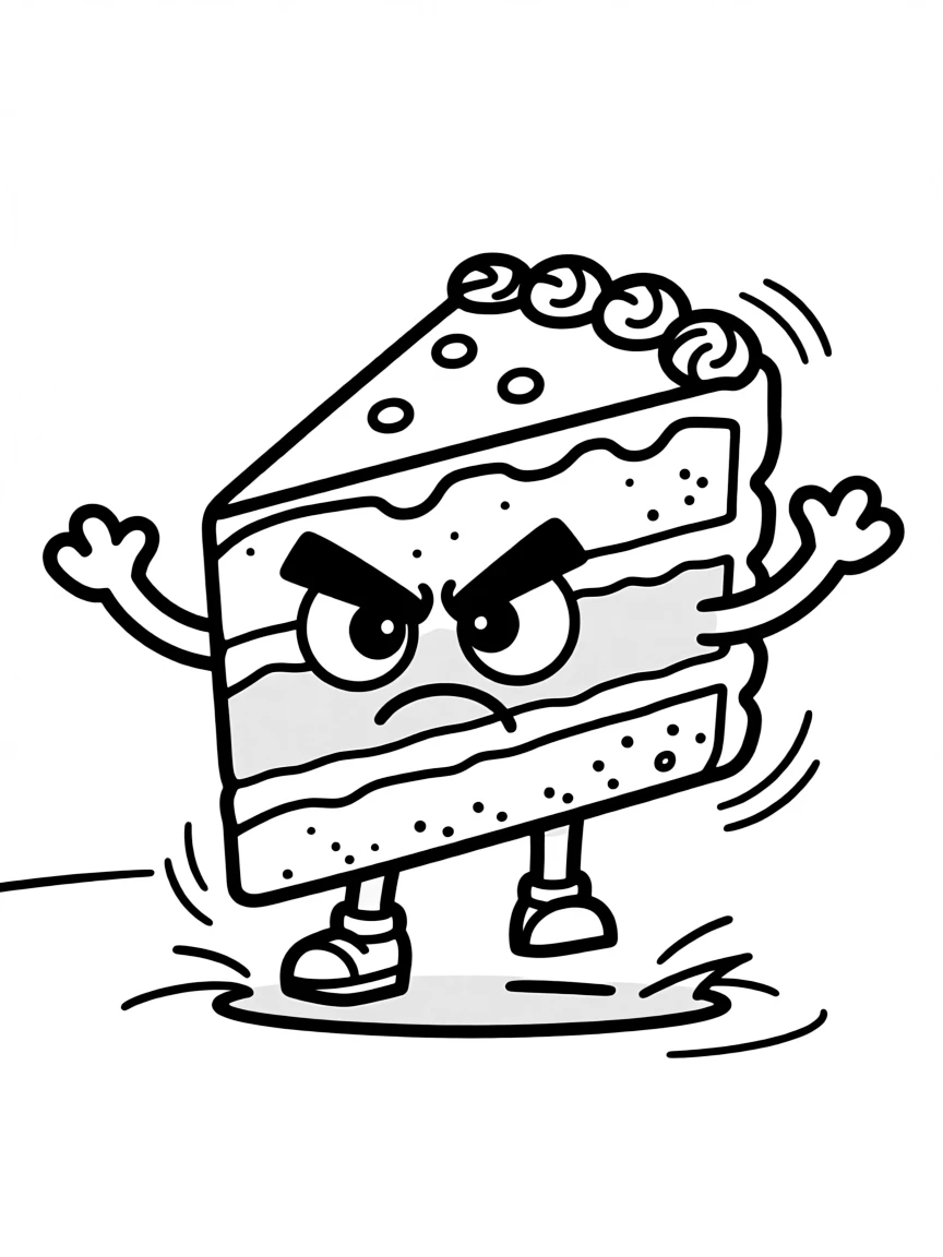 An angry cake slice dropped.