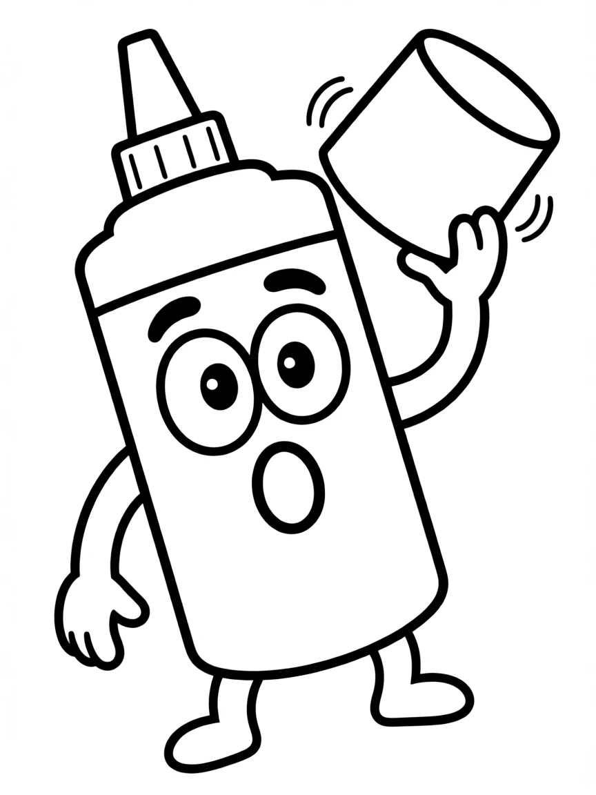 A surprised glue stick sticking out.