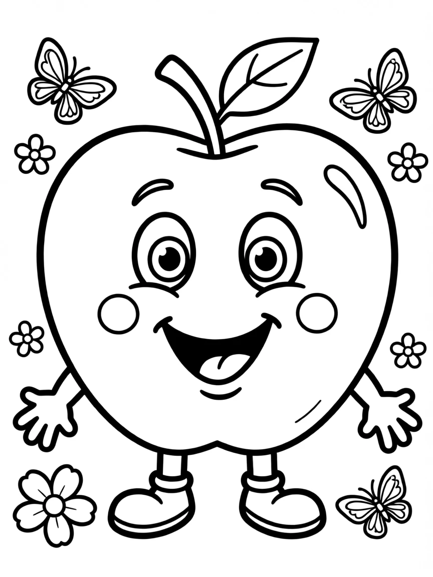 A happy smiling apple.