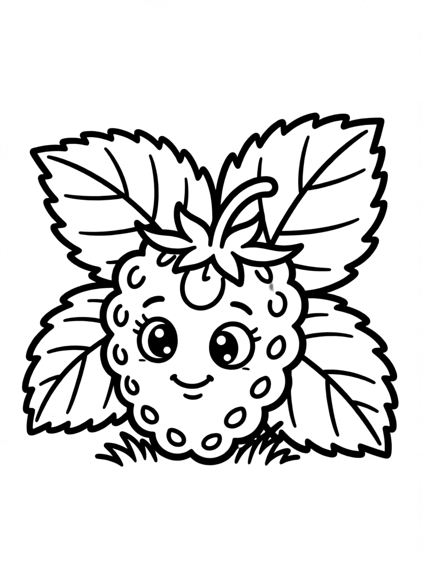 A shy raspberry hiding.