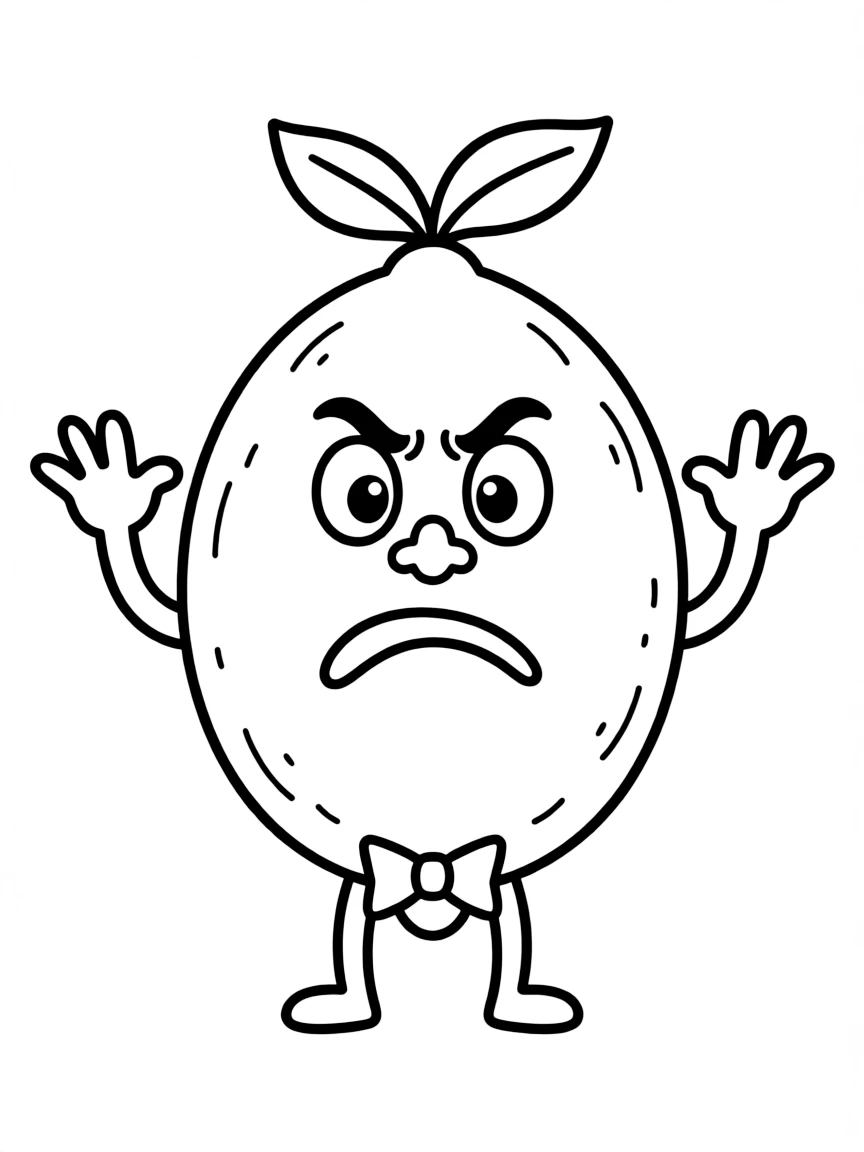 A confused lemon with a sour face.