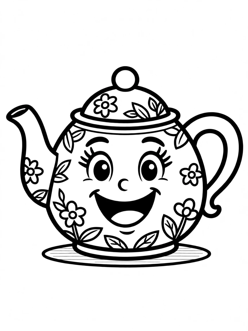 A happy smiling teapot.