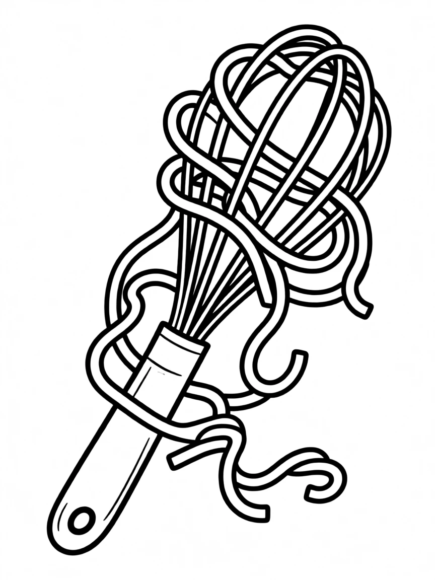 A confused whisk tangled.