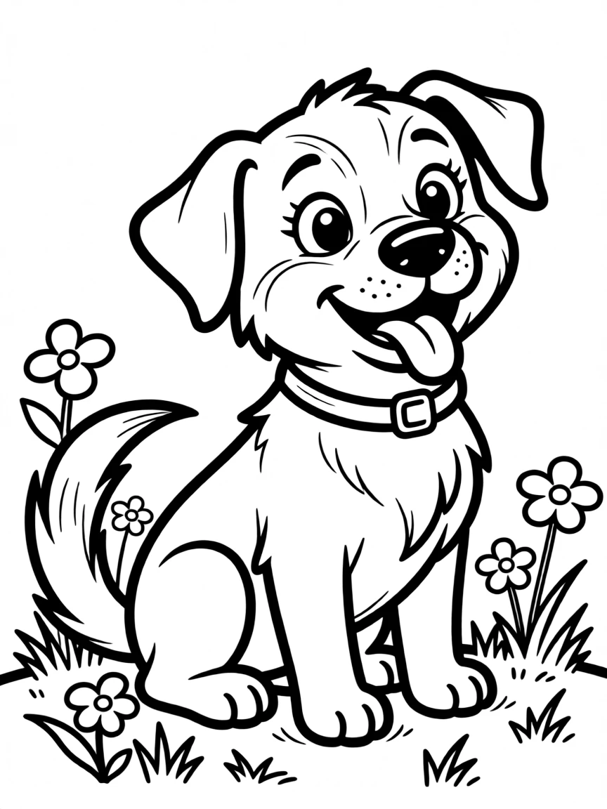 A happy dog wagging tail.