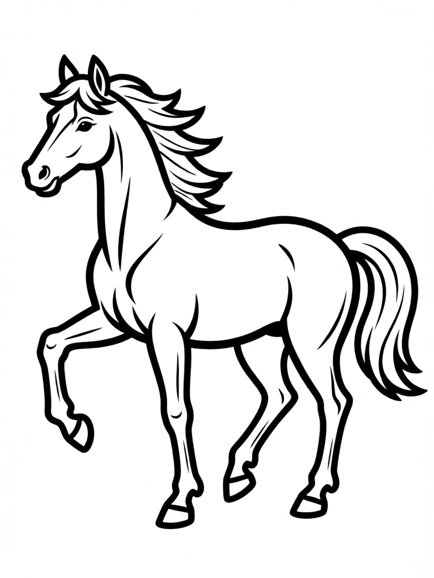 A proud horse prancing.