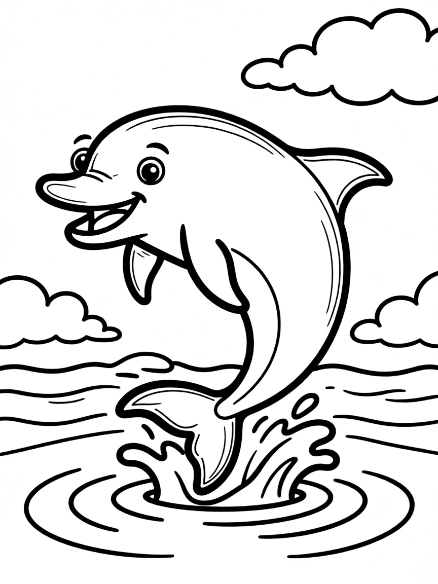 An excited dolphin jumping.