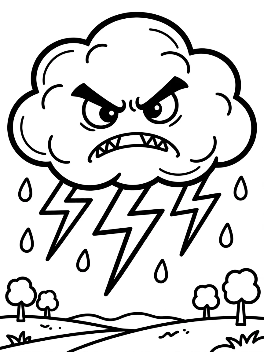 An angry storm cloud.