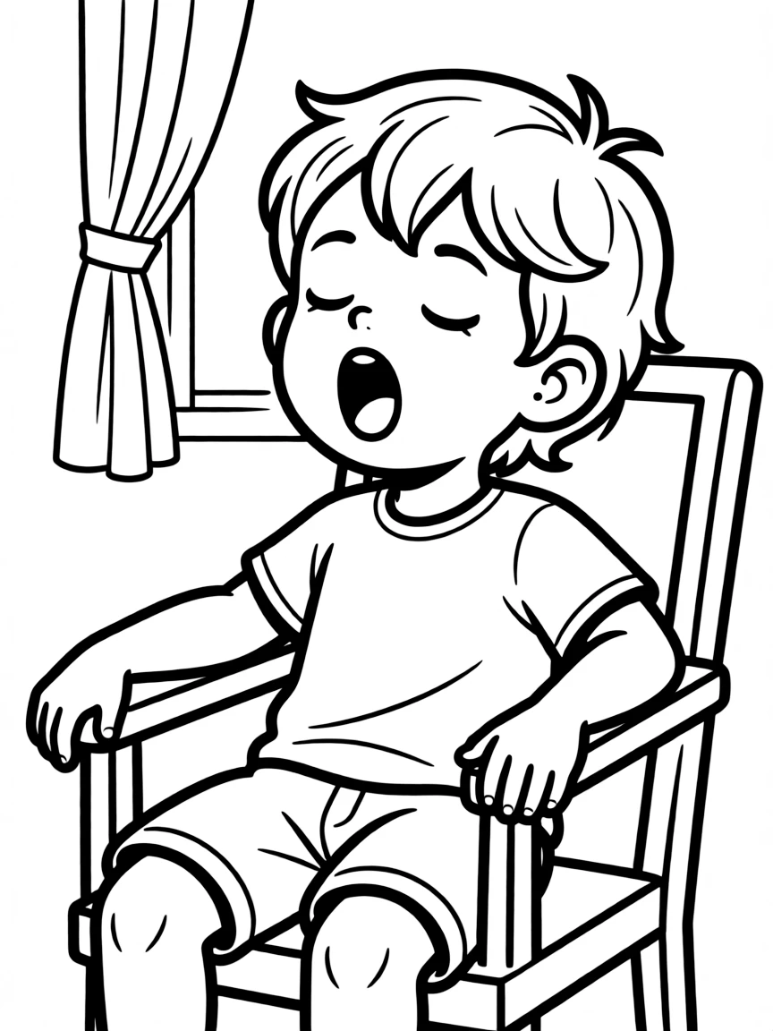 A bored child yawning.