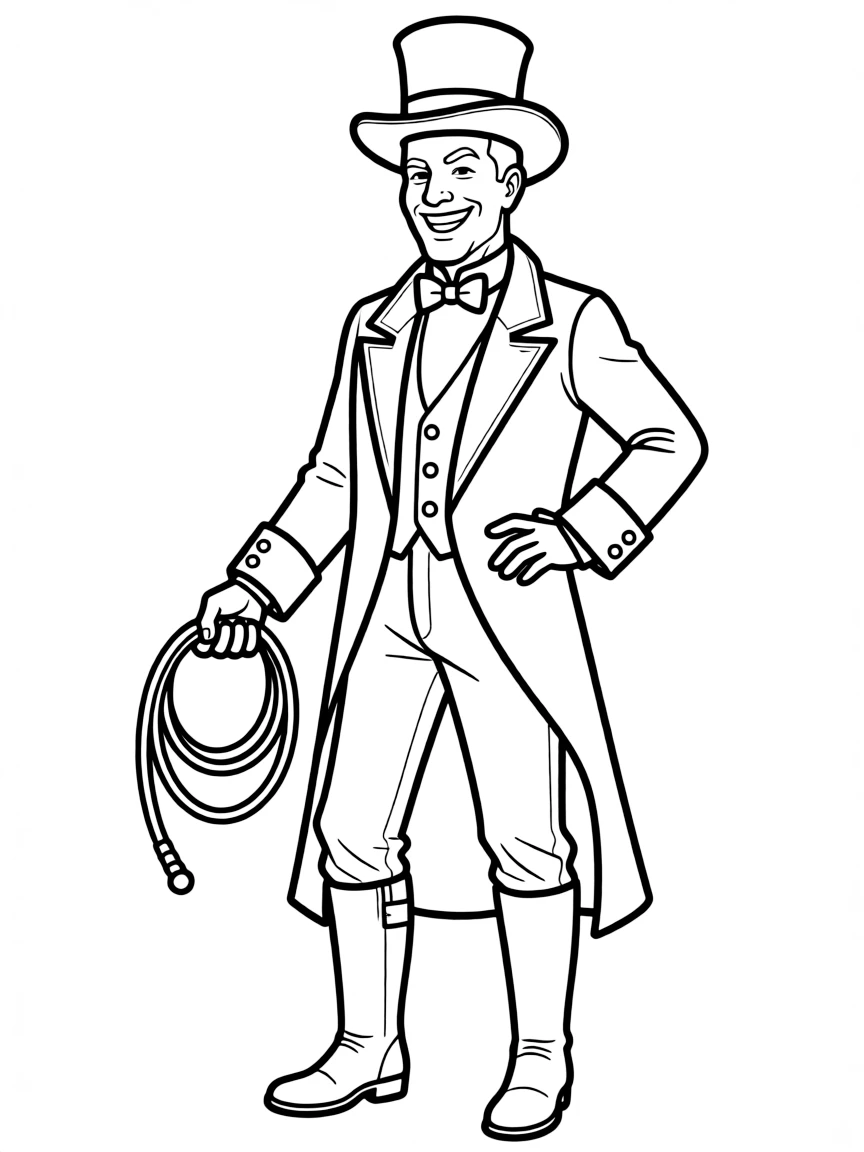 A brave ringmaster with a whip.