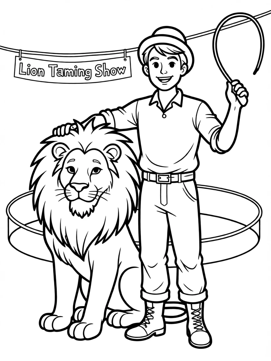 A proud lion tamer.