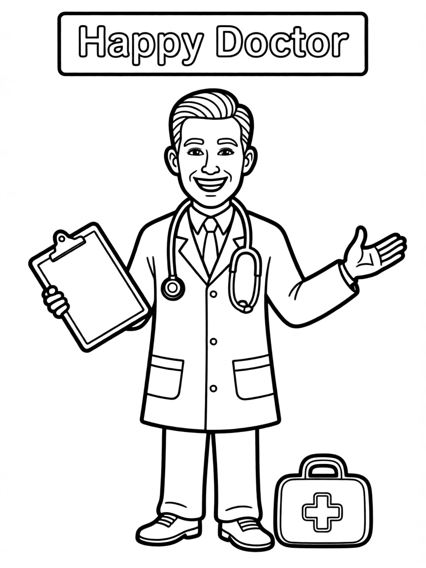 A happy doctor smiling.