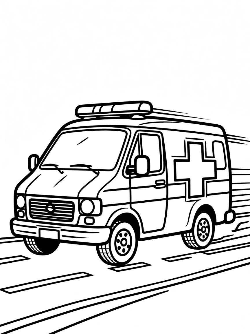 A brave ambulance speeding.