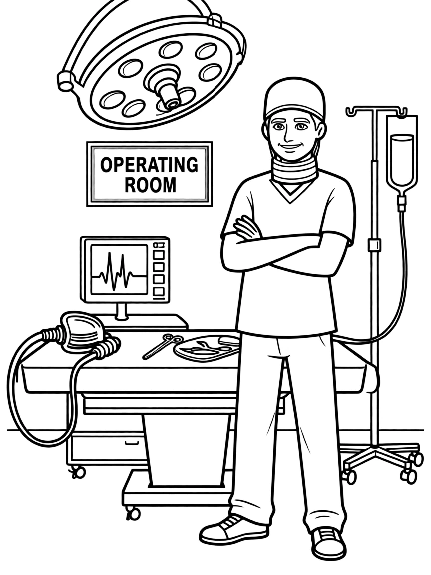 A proud surgeon operating.