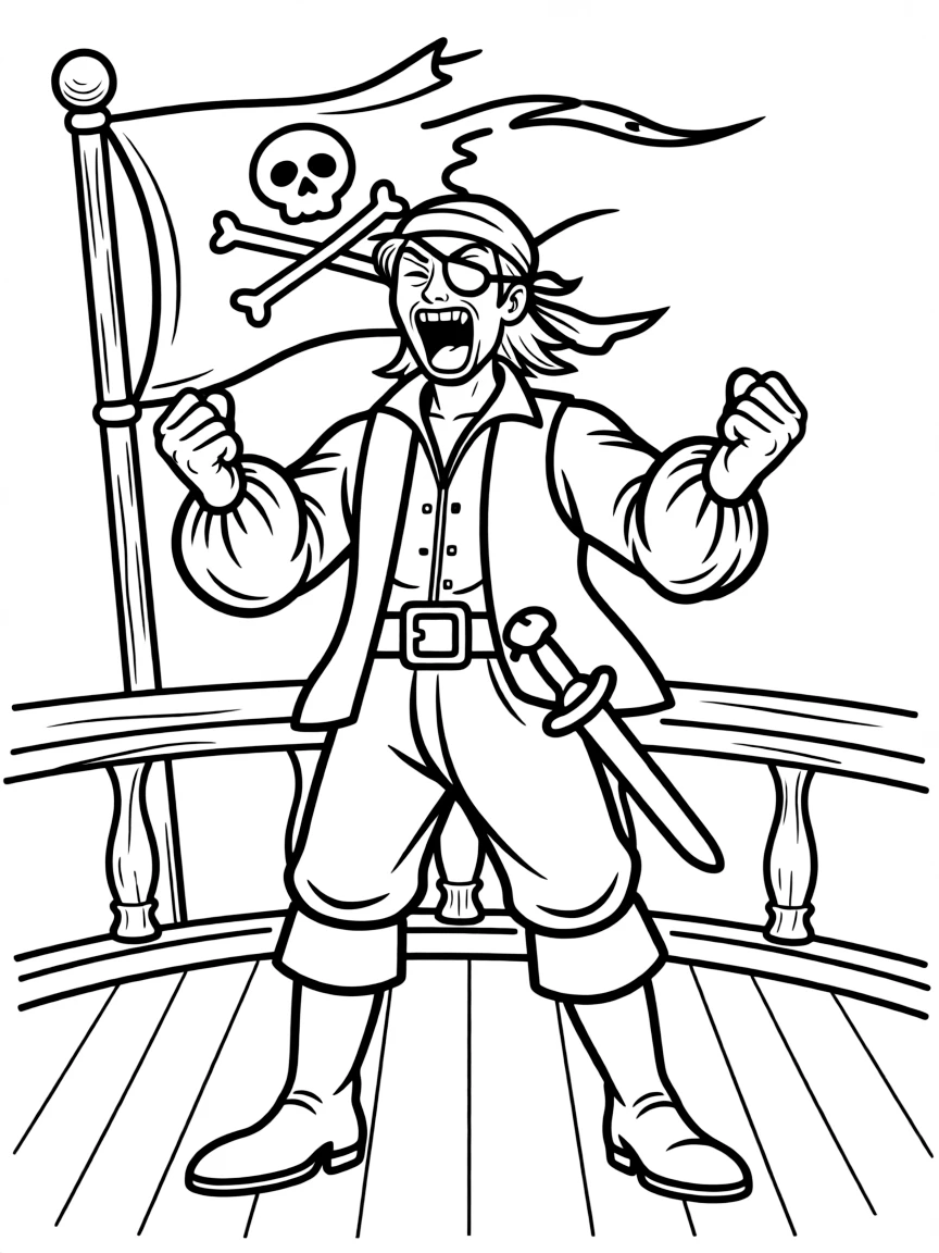 An angry pirate yelling.