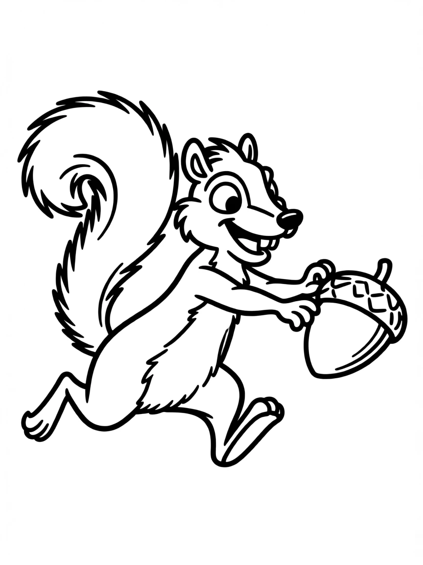 (characters in movie "Ice Age") Scrat chasing his acorn.