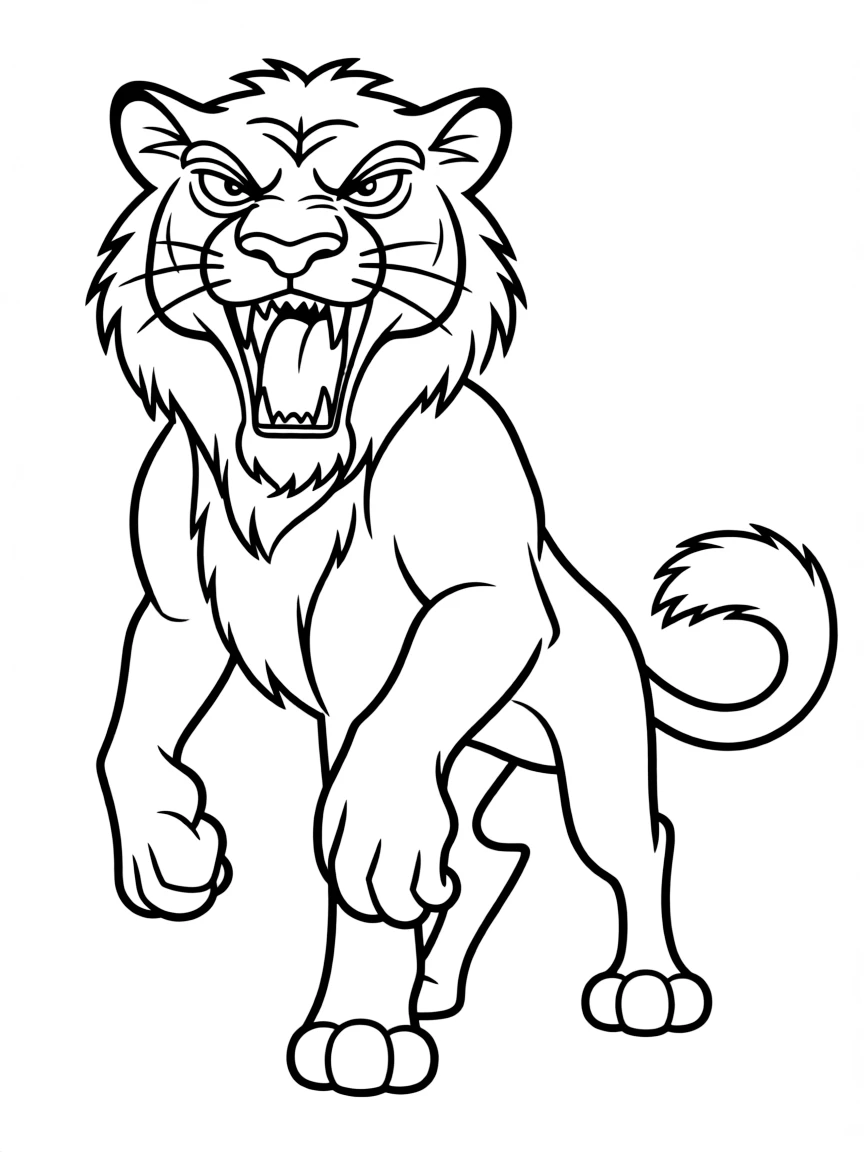 (characters in movie "Ice Age") Shira the saber-tooth tiger looking fierce.
