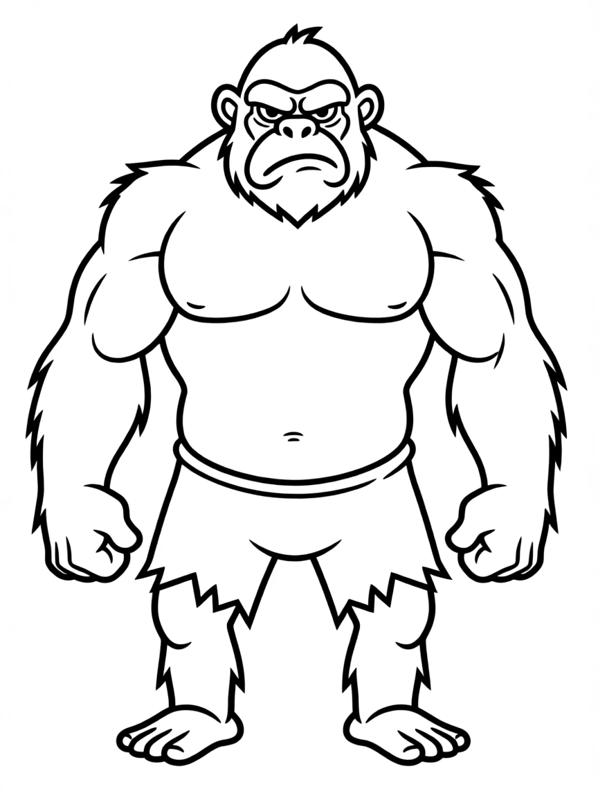 (characters in movie "Ice Age") Gutt the ape frowning.