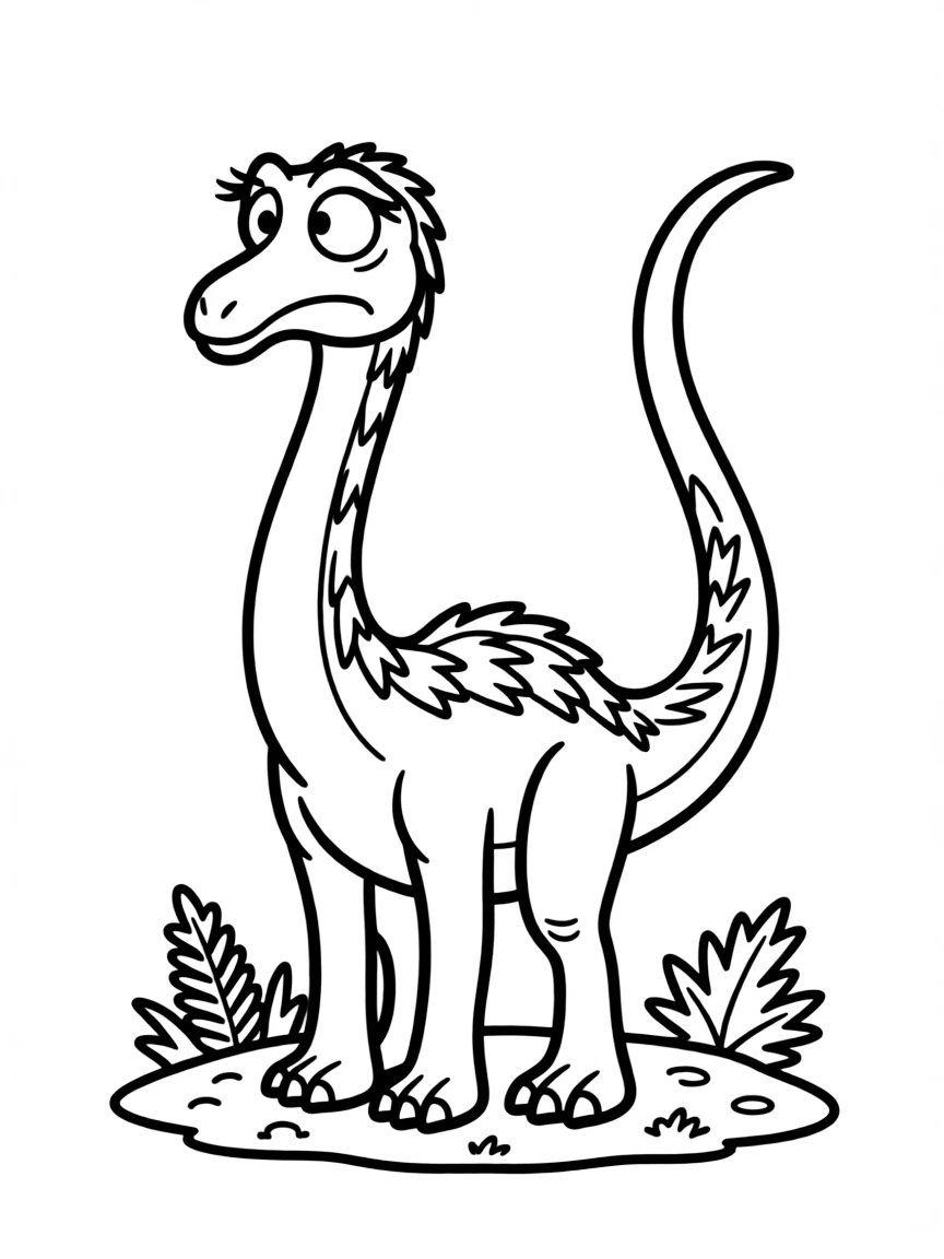 (characters in movie "Ice Age") Roger the Dromaeosaur looking worried.