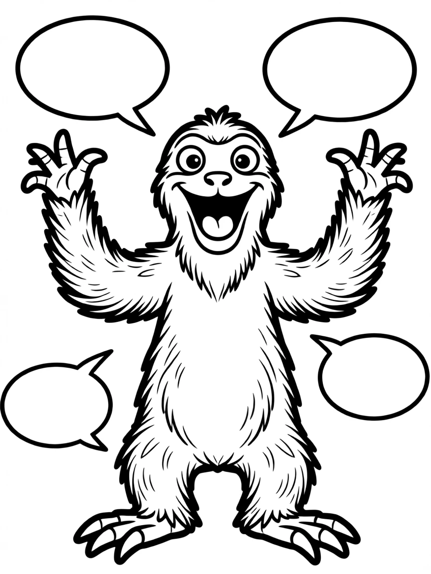 (characters in movie "Ice Age") Sid telling a joke.