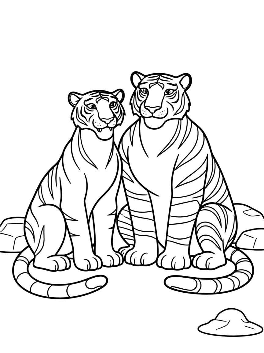 (characters in movie "Ice Age") Shira and Diego sitting together.