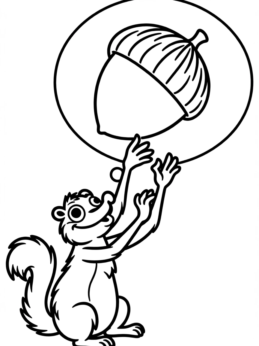 (characters in movie "Ice Age") Scrat dreaming of his acorn.