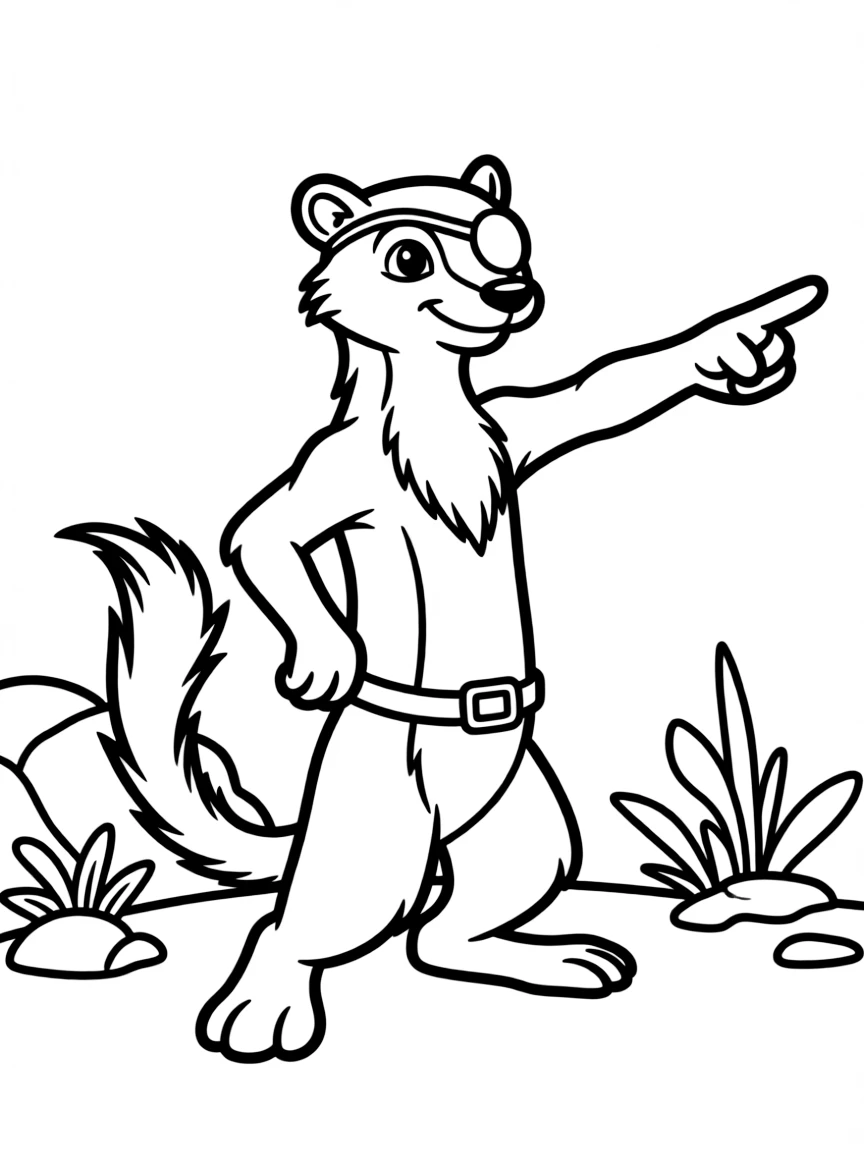 (characters in movie "Ice Age") Buck pointing the way.