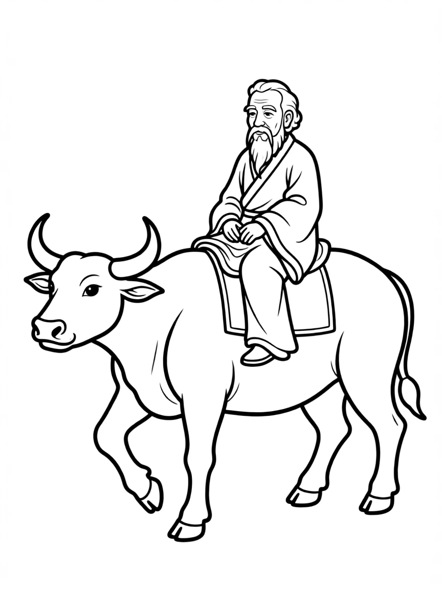 Lao Tzu riding an ox