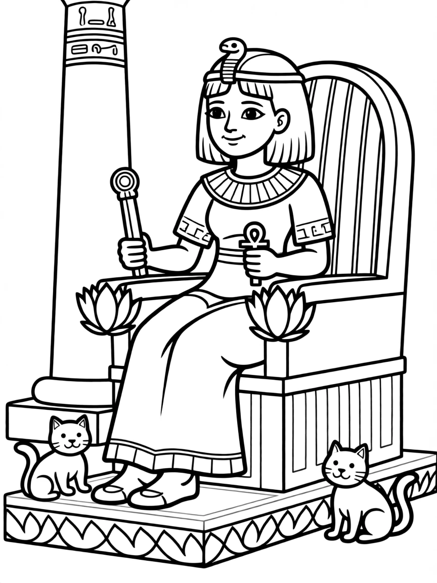 Cleopatra on her throne