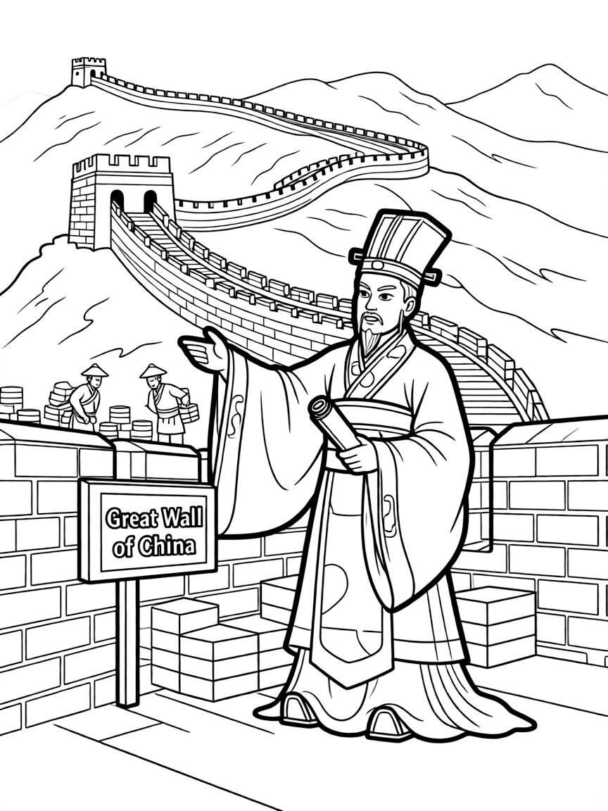 Qin Shi Huangdi building the Great Wall