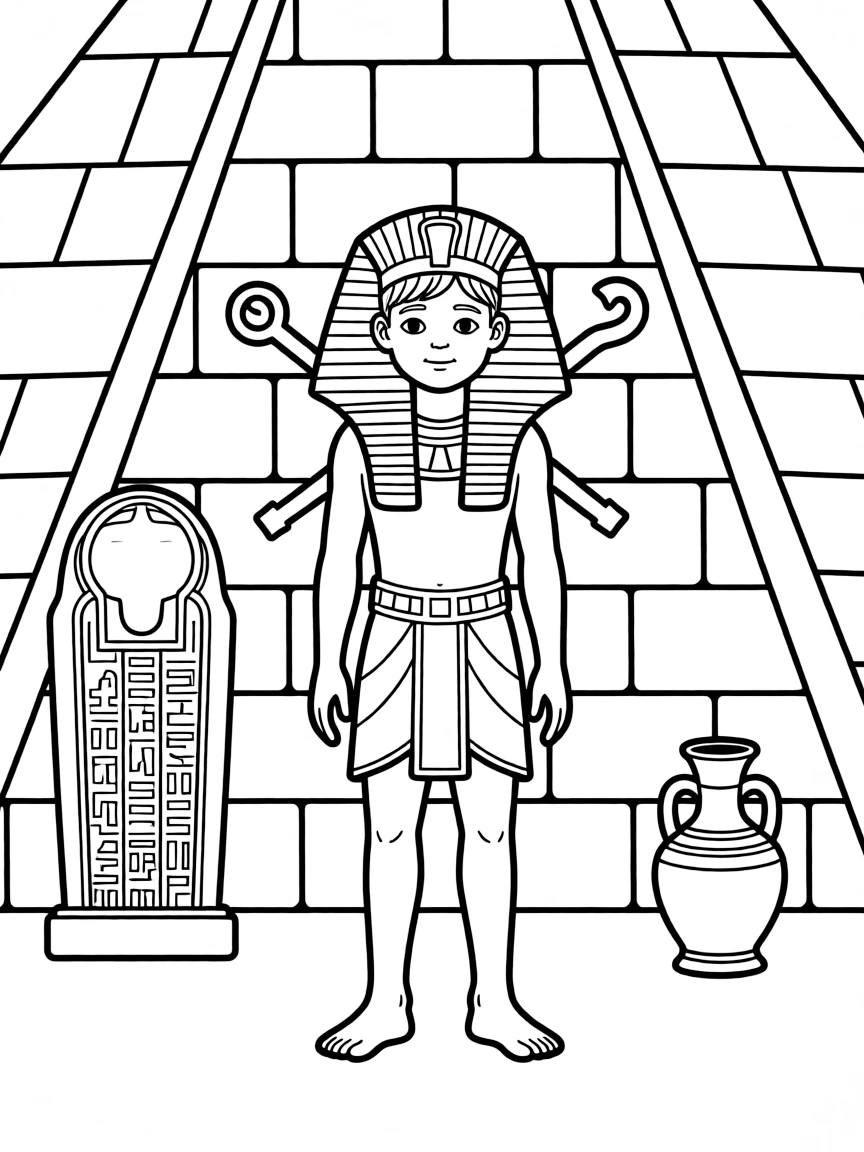 A pharaoh in a pyramid