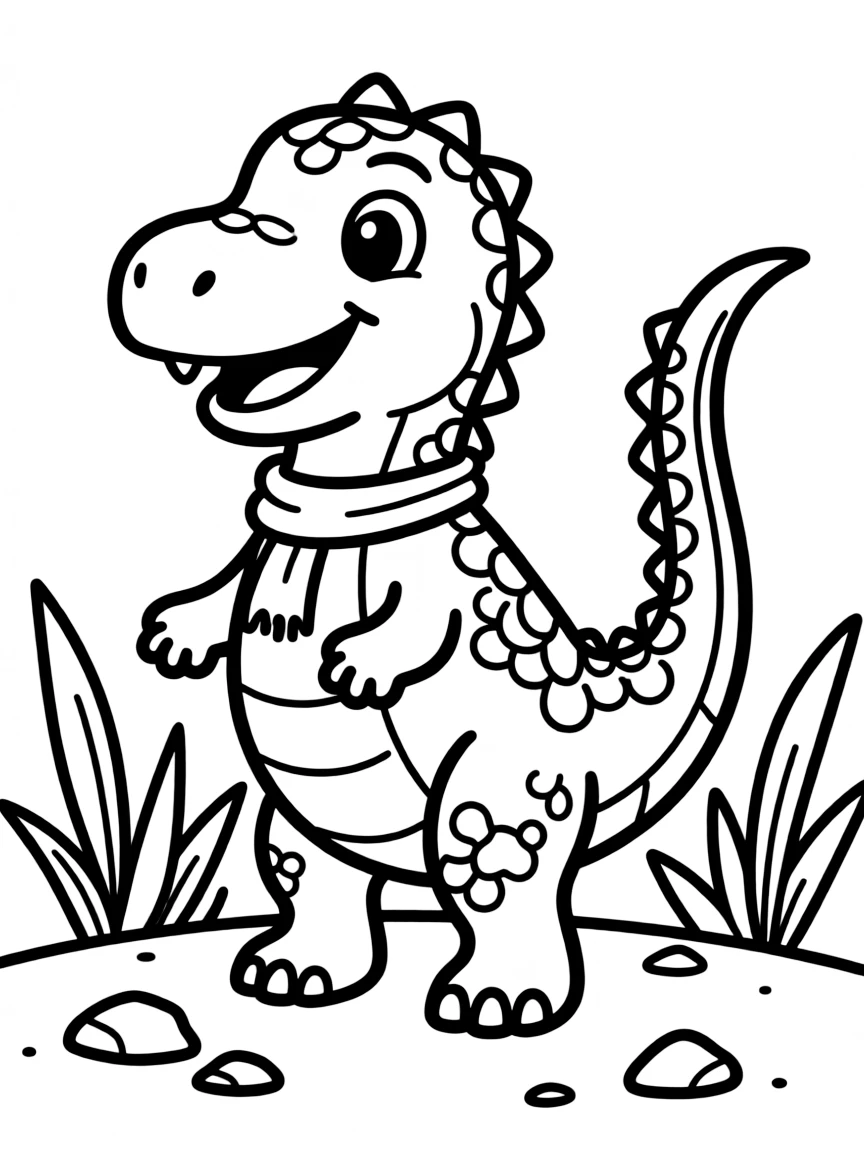 A dinosaur (simple, cartoon style)