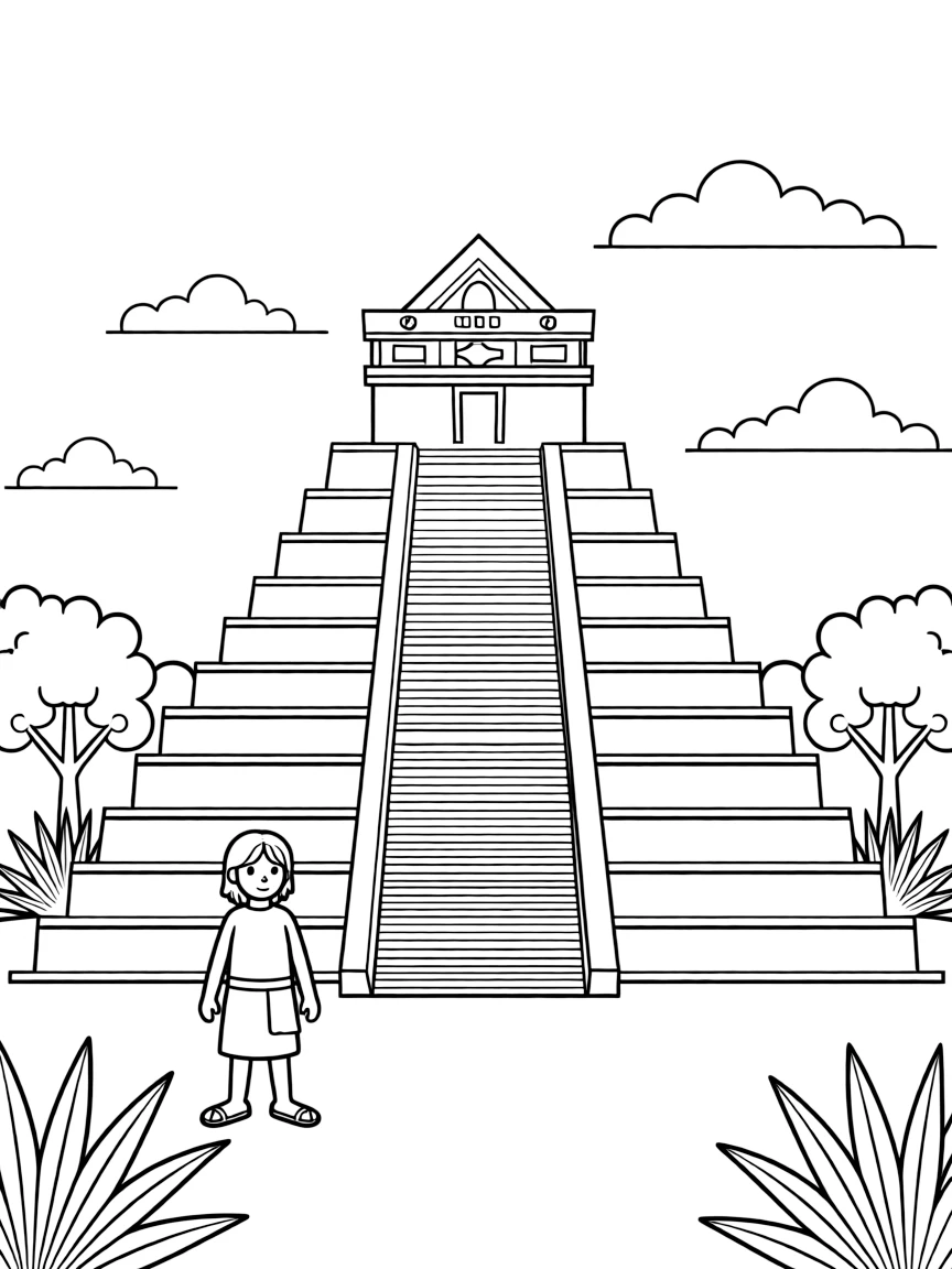An Aztec pyramid