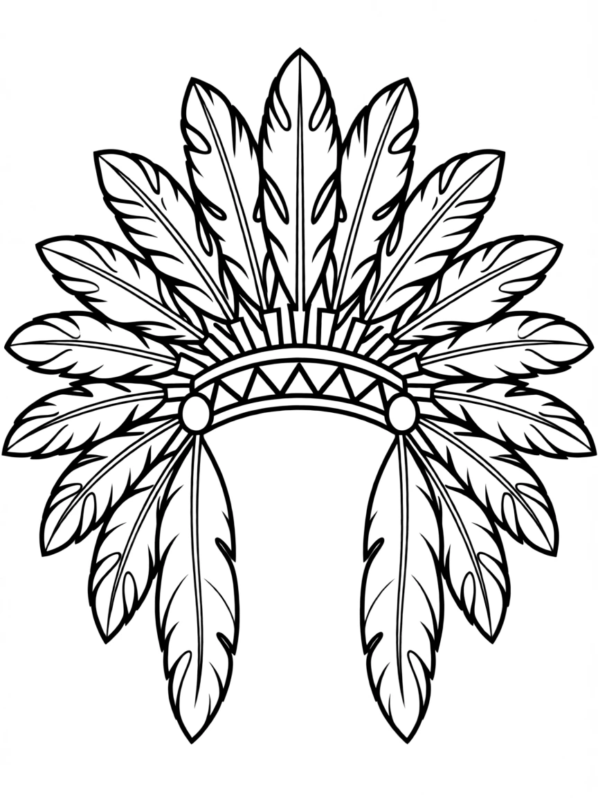 A Native American feather headdress
