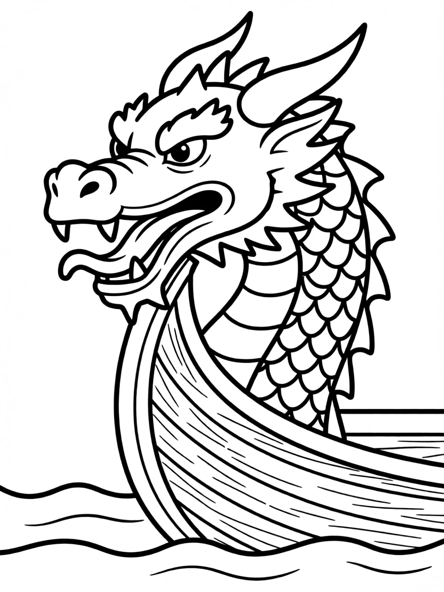 A Viking ship's dragon head