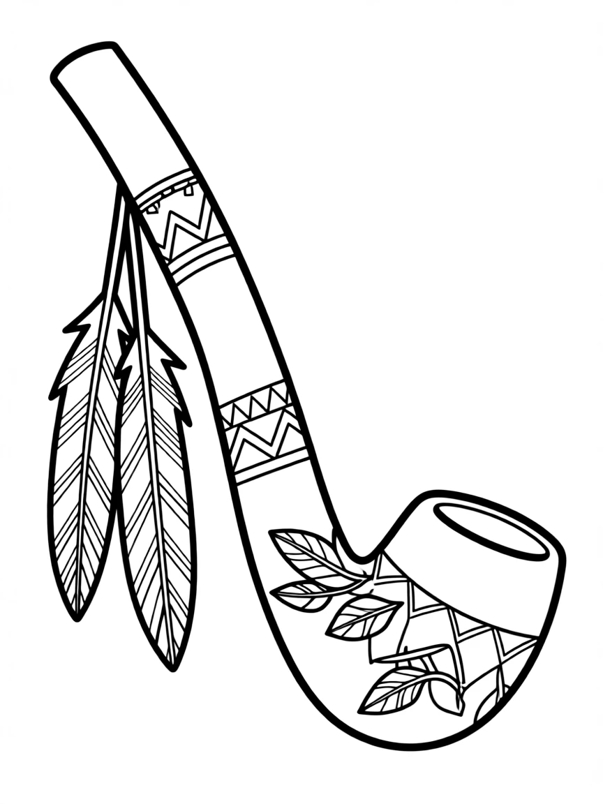 A Native American peace pipe