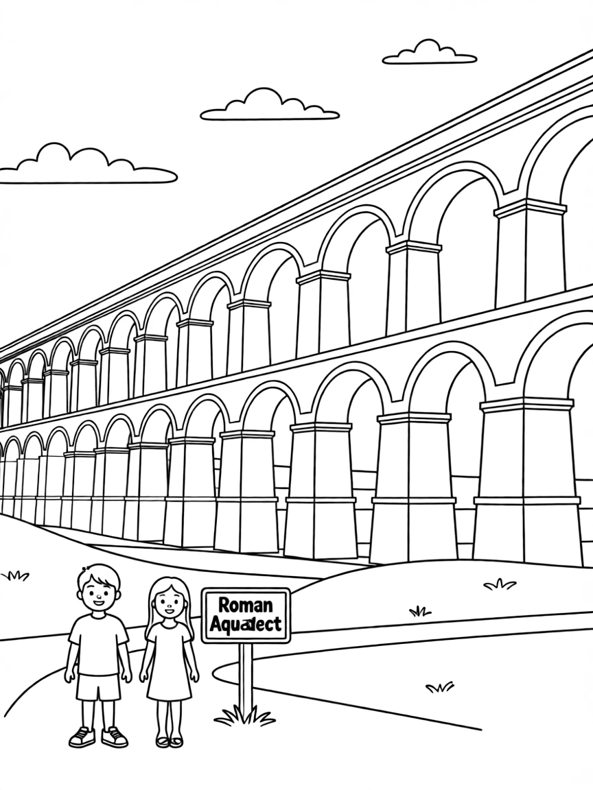 A Roman aqueduct