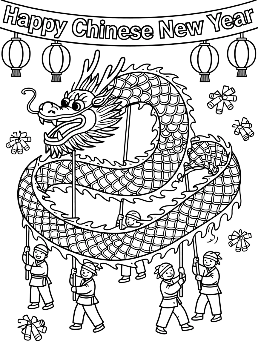 A Chinese New Year dragon dance