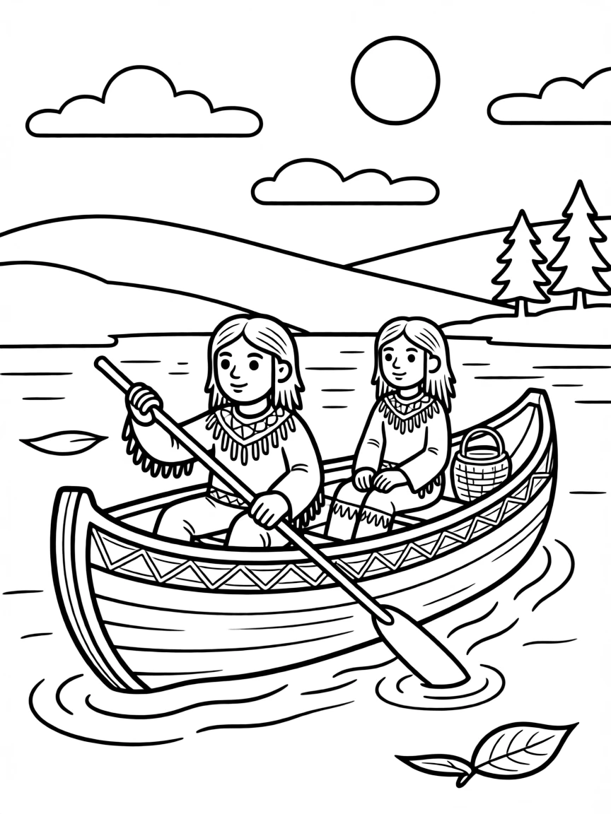 A Native American canoe