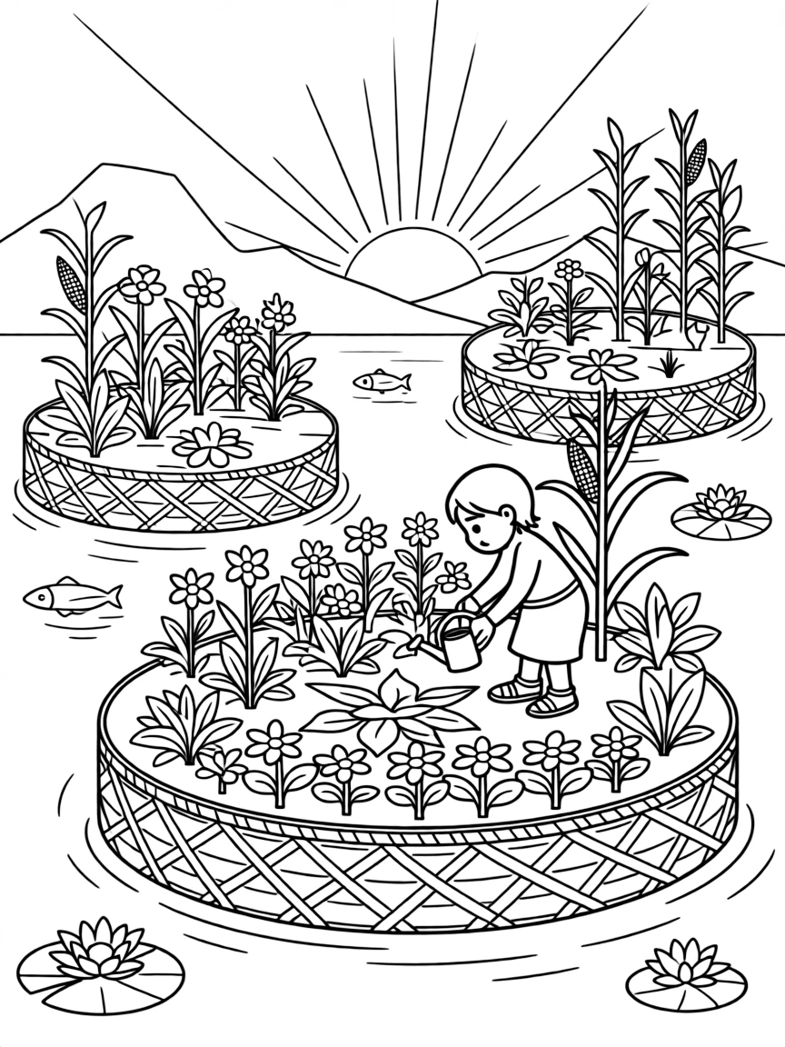 An Aztec floating garden