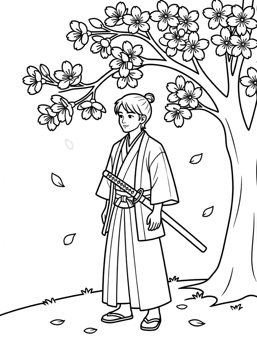 A samurai cherry blossom