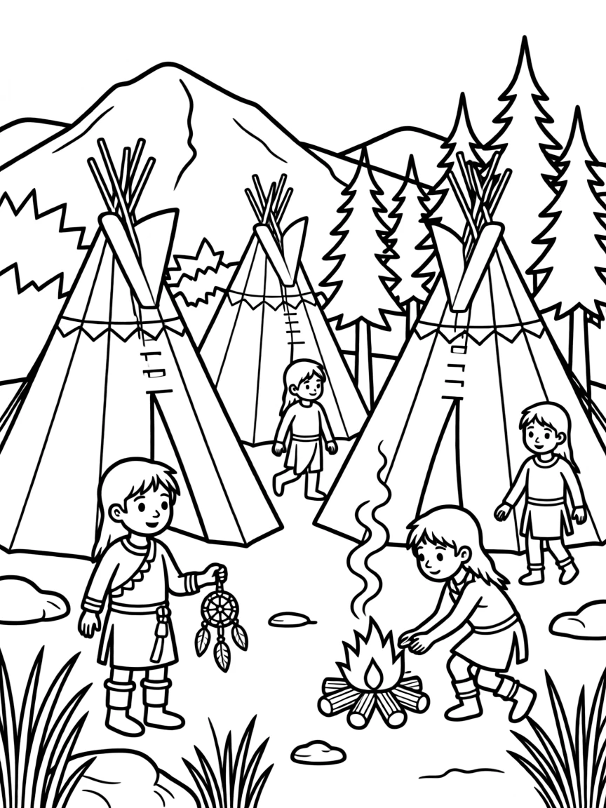 A Native American village