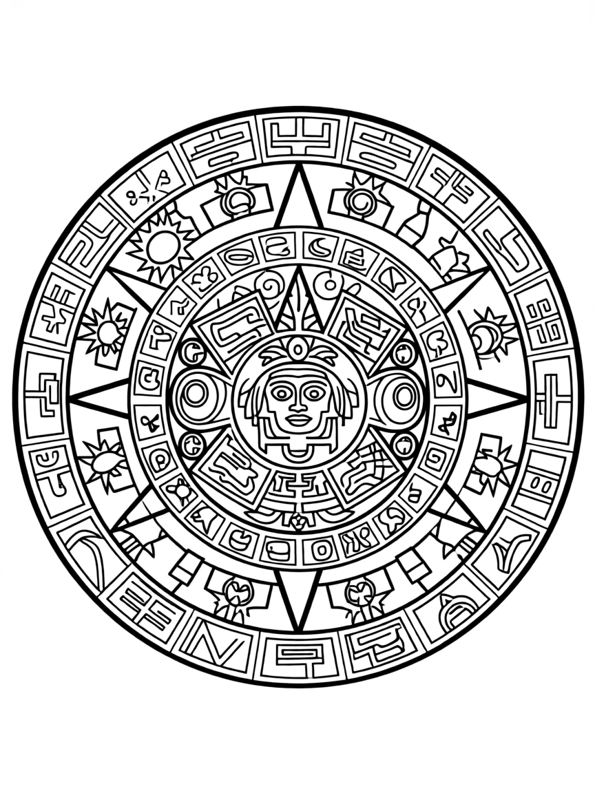 An Aztec calendar stone