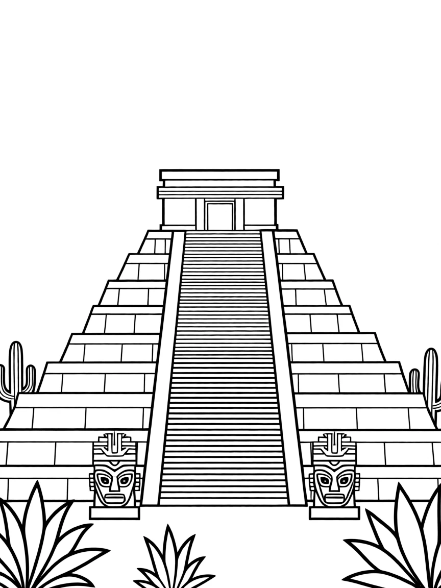 An Aztec temple